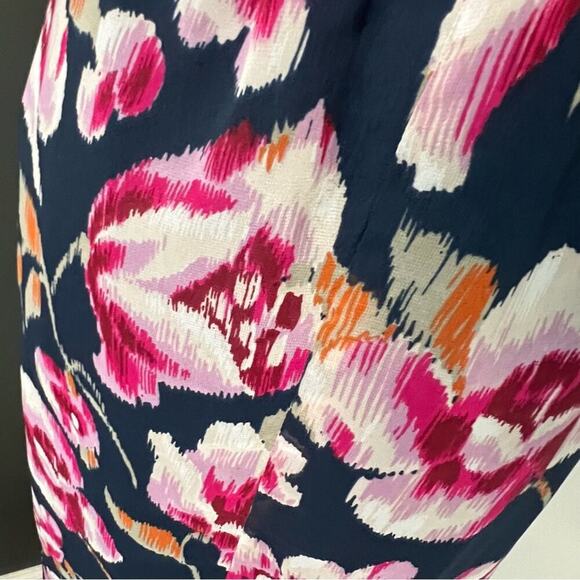 Band Of Gypsies Navy Blue and Pink Floral Maxi Wrap Dress- Size Small - Picture 10 of 14
